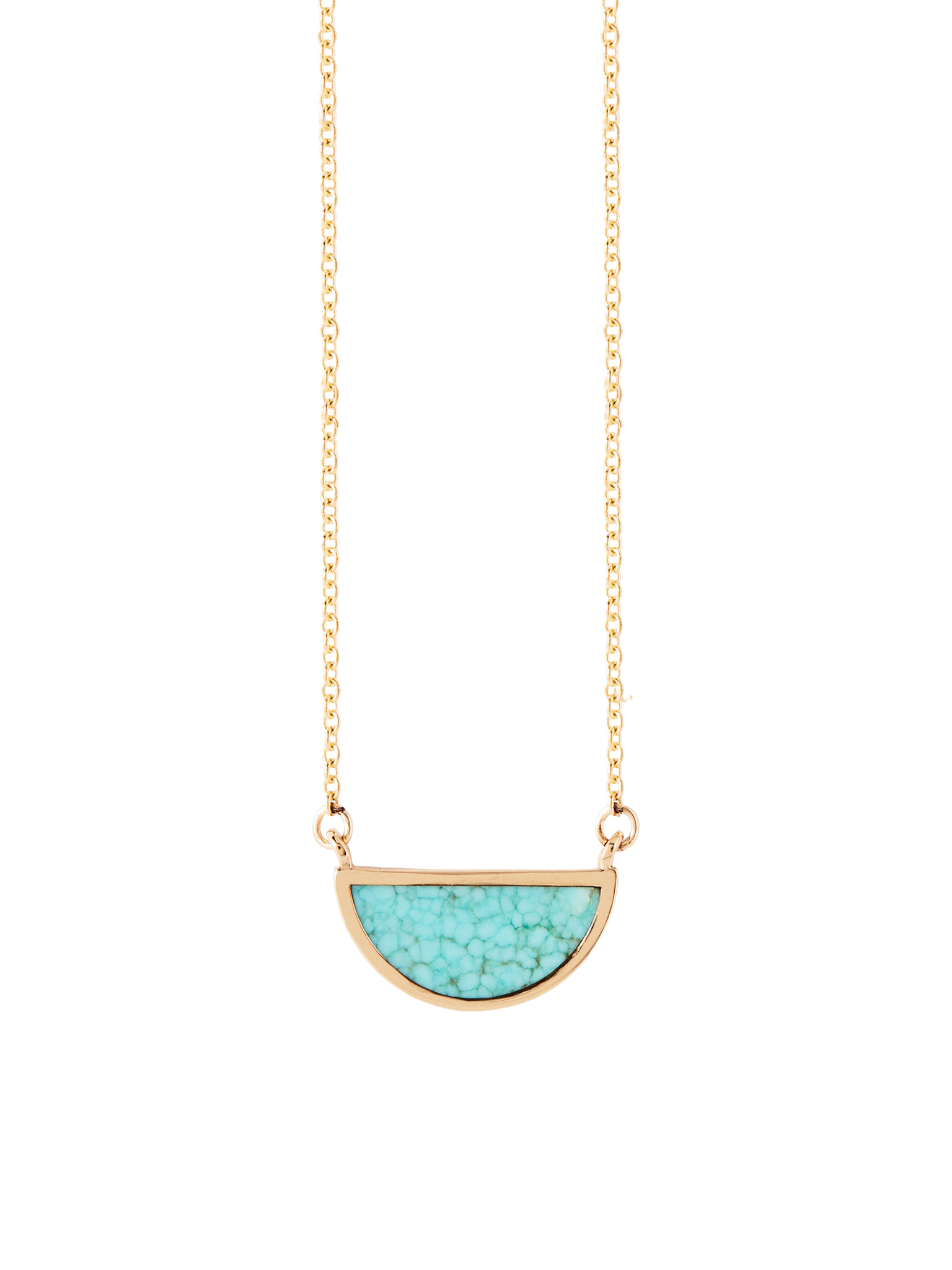 One half turquoise pendant necklace